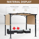 Outsunny Outdoor Retractable Pergola Garden Gazebo with Two Adjustable Side Canopy Overhead Sun Shade Backyard Canopy Cover, Ste
