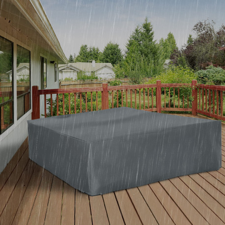 Outsunny 600D Oxford Patio Set Cover Outdoor Garden Rattan Sun Lounger Furniture Protection Cover Protector Waterproof Anti-UV D