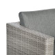 Outsunny 3 Pieces Outdoor PE Rattan Sofa Set, Patio Wicker Conversation Chaise Lounge Furniture w/ Tempered Glass Table-top &amp; So