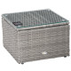 Outsunny 3 Pieces Outdoor PE Rattan Sofa Set, Patio Wicker Conversation Chaise Lounge Furniture w/ Tempered Glass Table-top &amp; So