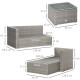 Outsunny 3 Pieces Outdoor PE Rattan Sofa Set, Patio Wicker Conversation Chaise Lounge Furniture w/ Tempered Glass Table-top &amp; So