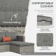 Outsunny 3 Pieces Outdoor PE Rattan Sofa Set, Patio Wicker Conversation Chaise Lounge Furniture w/ Tempered Glass Table-top &amp; So