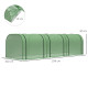 Outsunny Mini Greenhouse, Small Polytunnel Green House with Zipped Doors, Steel Frame for Garden Backyard, 295 x 100 x 80cm, Gre