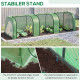 Outsunny Mini Greenhouse, Small Polytunnel Green House with Zipped Doors, Steel Frame for Garden Backyard, 295 x 100 x 80cm, Gre