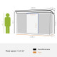 Outsunny Metal Garden Storage Shed, Tool Storage House with Double Sliding Doors and Lightsky Panels, 8.5 x 4ft