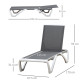 Outsunny Aluminium Frame Sun Lounger, with Adjustable Back - Grey