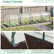 Outsunny Mini Greenhouse, Small Polytunnel Green House with Zipped Doors, Steel Frame for Garden Backyard, 395 x 100 x 80cm, Cle