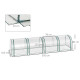 Outsunny Mini Greenhouse, Small Polytunnel Green House with Zipped Doors, Steel Frame for Garden Backyard, 395 x 100 x 80cm, Cle
