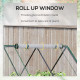 Outsunny Raised Garden Bed with Greenhouse, Steel Planter Box with Plastic Cover, Roll Up Window, Dual Use for Flowers, Vegetabl