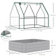 Outsunny Raised Garden Bed with Greenhouse, Steel Planter Box with Plastic Cover, Roll Up Window, Dual Use for Flowers, Vegetabl