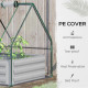Outsunny Raised Garden Bed with Greenhouse, Steel Planter Box with Plastic Cover, Roll Up Window, Dual Use for Flowers, Vegetabl
