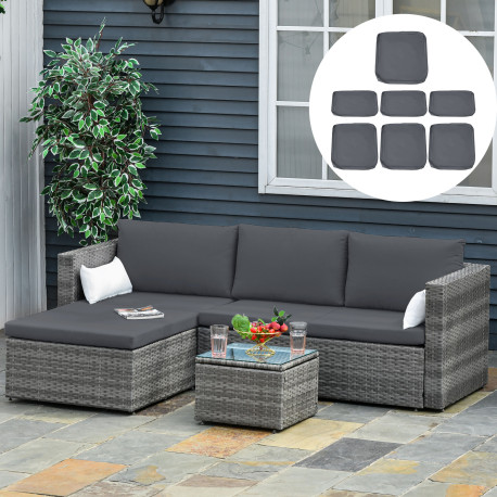 Outsunny Cushion Cover Replacement Garden Rattan Patio Furniture Seat Cover
