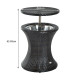 Outsunny PE Rattan Ice Bucket Table, Outdoor Round Liftable Beer Cooler, Cocktail Tables for Bar, Patio, Deck, Pool, Brown