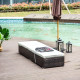 Outsunny PE Rattan Sun Lounger, Five-level Adjustable Recliner Bed Chair with Soft Padded Cushion for Patio, Garden, Mixed Brown