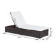 Outsunny PE Rattan Sun Lounger, Five-level Adjustable Recliner Bed Chair with Soft Padded Cushion for Patio, Garden, Mixed Brown
