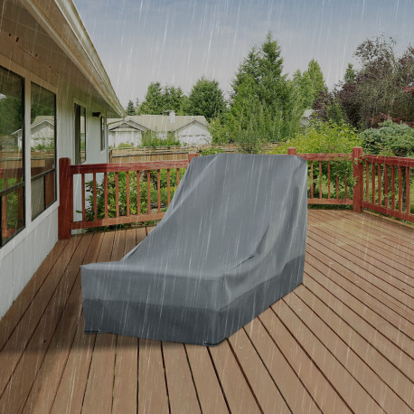 Outsunny Rectangular Patio Furniture Cover for Chairs Water UV Resistant Protection 600D Oxford Fabric Rattan Lounge Clean Cover