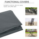 Outsunny Rectangular Patio Furniture Cover for Chairs Water UV Resistant Protection 600D Oxford Fabric Rattan Lounge Clean Cover