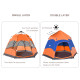 Outsunny Double Layer Dome Tent with Rainfly and Welded Floor, 4 Man Hexagon Pop Up Tent, Portable Camping Shelter with Hang Hoo