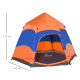 Outsunny Double Layer Dome Tent with Rainfly and Welded Floor, 4 Man Hexagon Pop Up Tent, Portable Camping Shelter with Hang Hoo