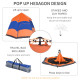 Outsunny Double Layer Dome Tent with Rainfly and Welded Floor, 4 Man Hexagon Pop Up Tent, Portable Camping Shelter with Hang Hoo