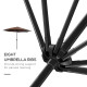 Outsunny 3(m) Tilting Parasol Garden Umbrellas, Outdoor Sun Shade with 8 Ribs, Tilt and Crank Handle for Balcony, Bench, Garden,