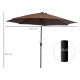 Outsunny 3(m) Tilting Parasol Garden Umbrellas, Outdoor Sun Shade with 8 Ribs, Tilt and Crank Handle for Balcony, Bench, Garden,