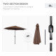 Outsunny 3(m) Tilting Parasol Garden Umbrellas, Outdoor Sun Shade with 8 Ribs, Tilt and Crank Handle for Balcony, Bench, Garden,