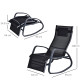 Outsunny Garden Rocking Chair with 5-Level Adjustable Backrest, Rocking Sun Lounger with Removeable Headrest Pillow, Footrest, A