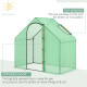 Outsunny Walk In Mini Greenhouse Garden Outdoor Flower Planter Steel Frame w/ Zipped Door &amp; Window, PE Cover, 180 x 100 x 168CM,