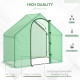 Outsunny Walk In Mini Greenhouse Garden Outdoor Flower Planter Steel Frame w/ Zipped Door &amp; Window, PE Cover, 180 x 100 x 168CM,