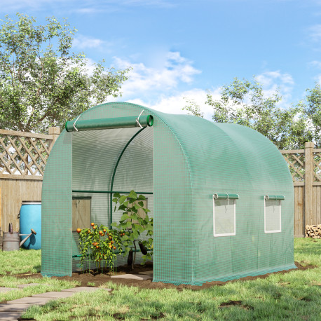 Outsunny 245 x 200cm Polytunnel Greenhouse - Green