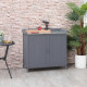 Outsunny Garden Storage Cabinet, Outdoor Tool Shed, Potting Bench Table with Galvanized Top and Two Shelves for Yard Tools or Po