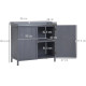 Outsunny Garden Storage Cabinet, Outdoor Tool Shed, Potting Bench Table with Galvanized Top and Two Shelves for Yard Tools or Po