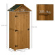 Outsunny Garden Shed Vertical Utility 3 Shelves Shed Wood Outdoor Garden Tool Storage Unit Storage Cabinet, 77 x 54.2 x 179cm - 