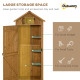 Outsunny Garden Shed Vertical Utility 3 Shelves Shed Wood Outdoor Garden Tool Storage Unit Storage Cabinet, 77 x 54.2 x 179cm - 