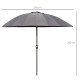 Outsunny 2.5m Shanghai Garden Parasol Umbrella with Crank &amp; Tilt, Adjustable Outdoor Sun Shade, Grey