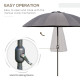 Outsunny 2.5m Shanghai Garden Parasol Umbrella with Crank &amp; Tilt, Adjustable Outdoor Sun Shade, Grey