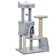 PawHut 100 cm Cat Tree, Cat Condo Tree Tower for Indoor Cats, Cat Activity Centre with Scratching Posts, Plush Perch, Ladder, Ha