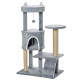 PawHut 100 cm Cat Tree, Cat Condo Tree Tower for Indoor Cats, Cat Activity Centre with Scratching Posts, Plush Perch, Ladder, Ha