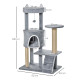 PawHut 100 cm Cat Tree, Cat Condo Tree Tower for Indoor Cats, Cat Activity Centre with Scratching Posts, Plush Perch, Ladder, Ha