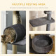PawHut 121cm Cat Tree Tower for Indoor Cats Kitten Activity Centre Scratching Post with Bed Tunnel Perch Interactive Ball Toy Gr