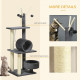 PawHut 121cm Cat Tree Tower for Indoor Cats Kitten Activity Centre Scratching Post with Bed Tunnel Perch Interactive Ball Toy Gr