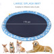 PawHut 170cm Splash Pad Sprinkler for Pets Dog Bath Pool Water Game Mat Toy Non-slip Outdoor Backyard Blue
