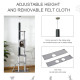 PawHut 255cm Floor To Ceiling Cat Tree for Indoor Cats Climber Scratching Post Adjustable Height Play Tower Removable Cover Grey
