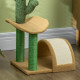 PawHut 72cm Cat Tree, with Top Bed, Curved Pad, Sisal Scratching Post - Beige &amp; Green
