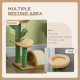 PawHut 72cm Cat Tree, with Top Bed, Curved Pad, Sisal Scratching Post - Beige &amp; Green