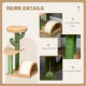PawHut 72cm Cat Tree, with Top Bed, Curved Pad, Sisal Scratching Post - Beige &amp; Green