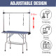 PawHut 42&quot; Dog Grooming Table, Adjustable Pet Cat Drying Beauty Table with 2 Loops Storage Basket, Rubber Top, Blue