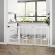 PawHut Wooden Dog Gate, Dog Fence Indoor, Freestanding Dog Barrier, Adjustable Lockable Fence with 3 Panels, 71H x 113-166W cm, 