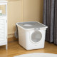 PawHut Cat Litter Box, Pet Toilet, Enclosed Kitten Pan with Front Entrance Top Exit, High Side, Scoop, White